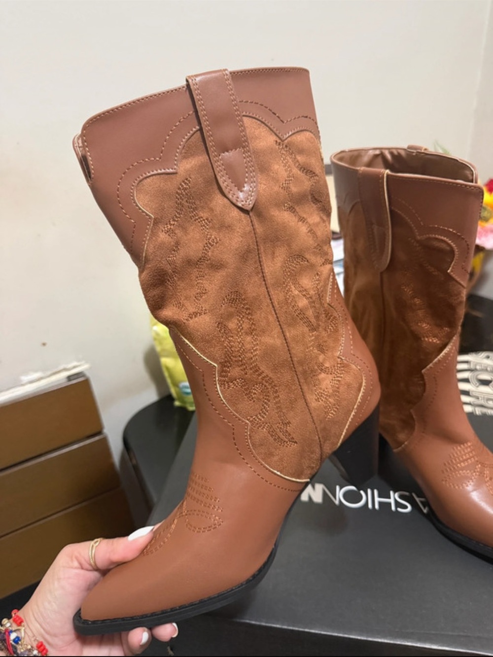 Women’s Brown Western Mid-Calf Boots